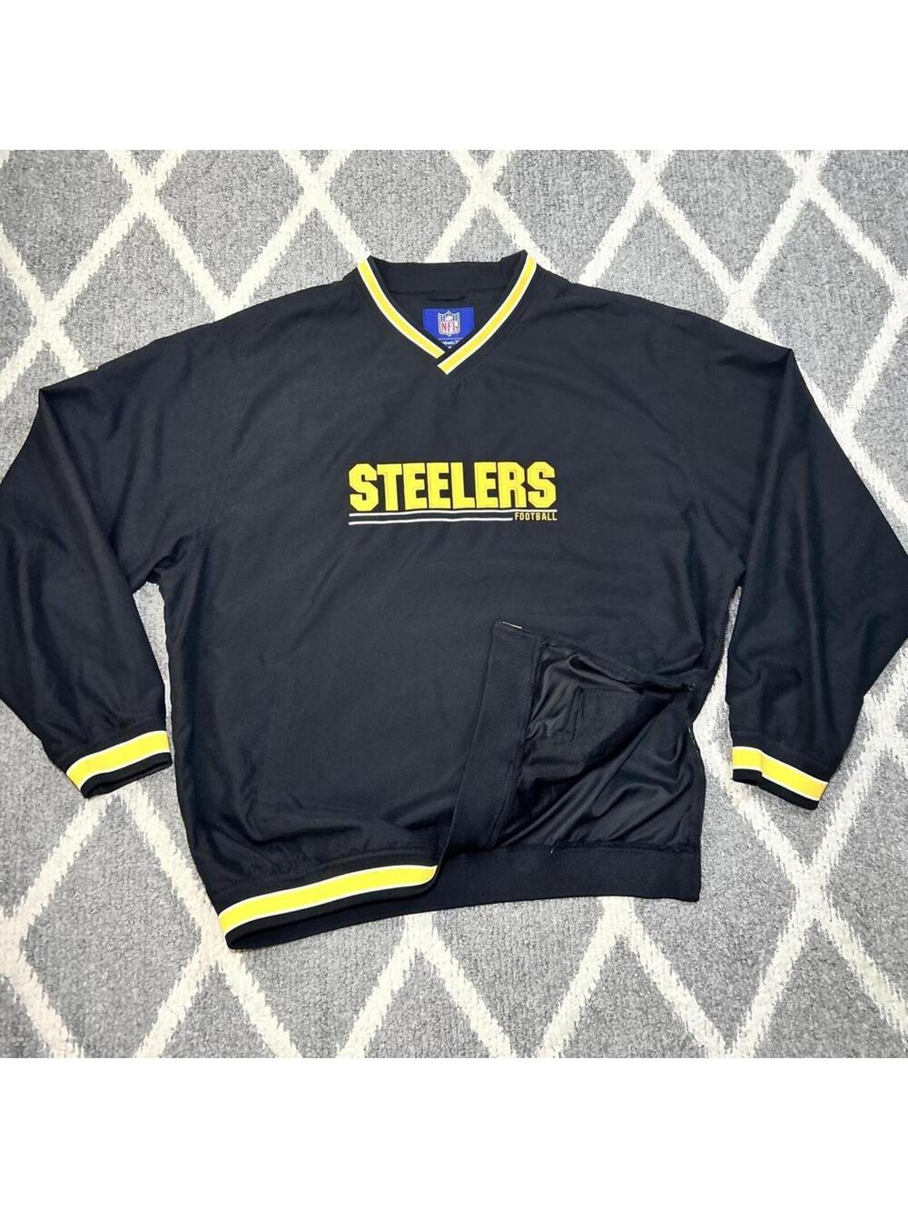 Pittsburgh Steelers Pullover Light Jacket Mens XL Reebok NFL Football Sports